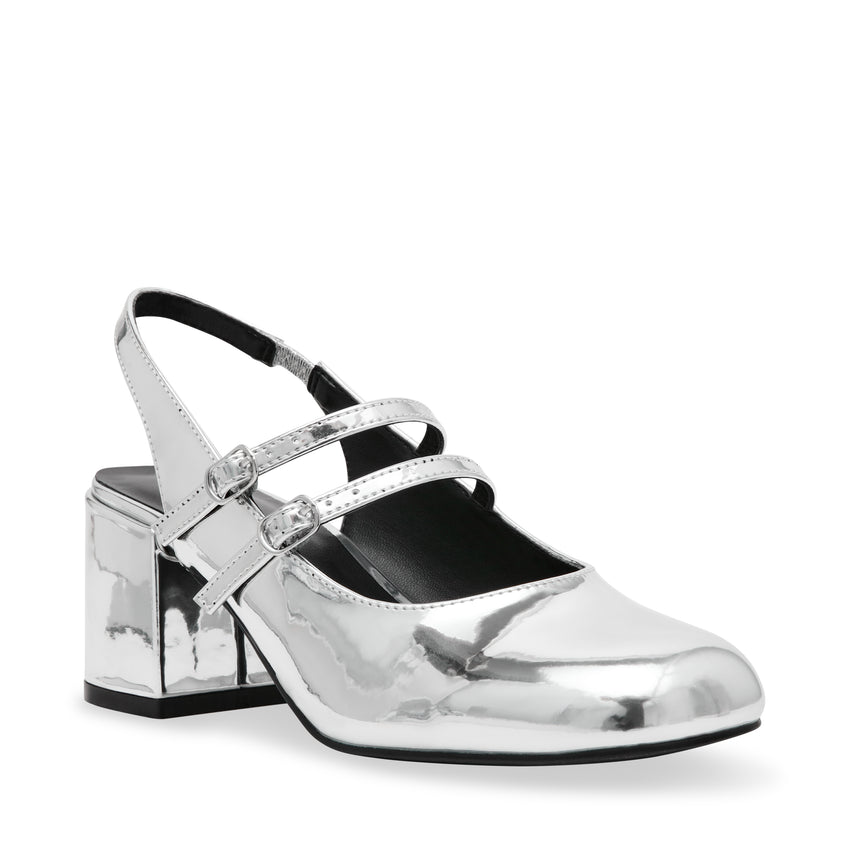 Tacones Stiletto Doll Plateados