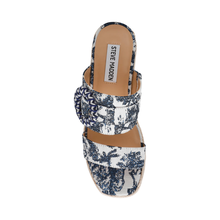 Sandalias De Plataforma Jovie Azul Con Blanco