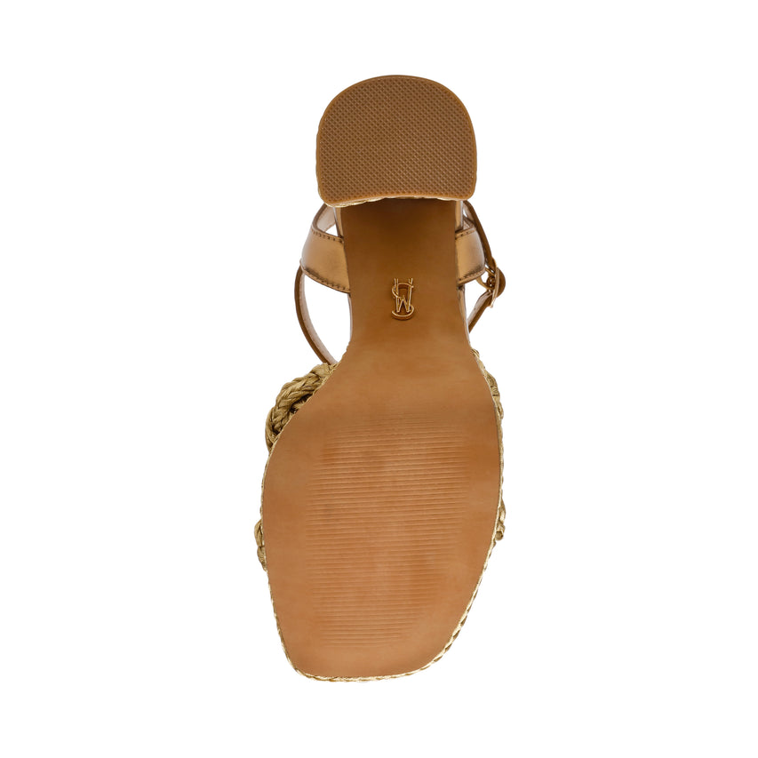 Sandalias De Tacón Mansion Dorados