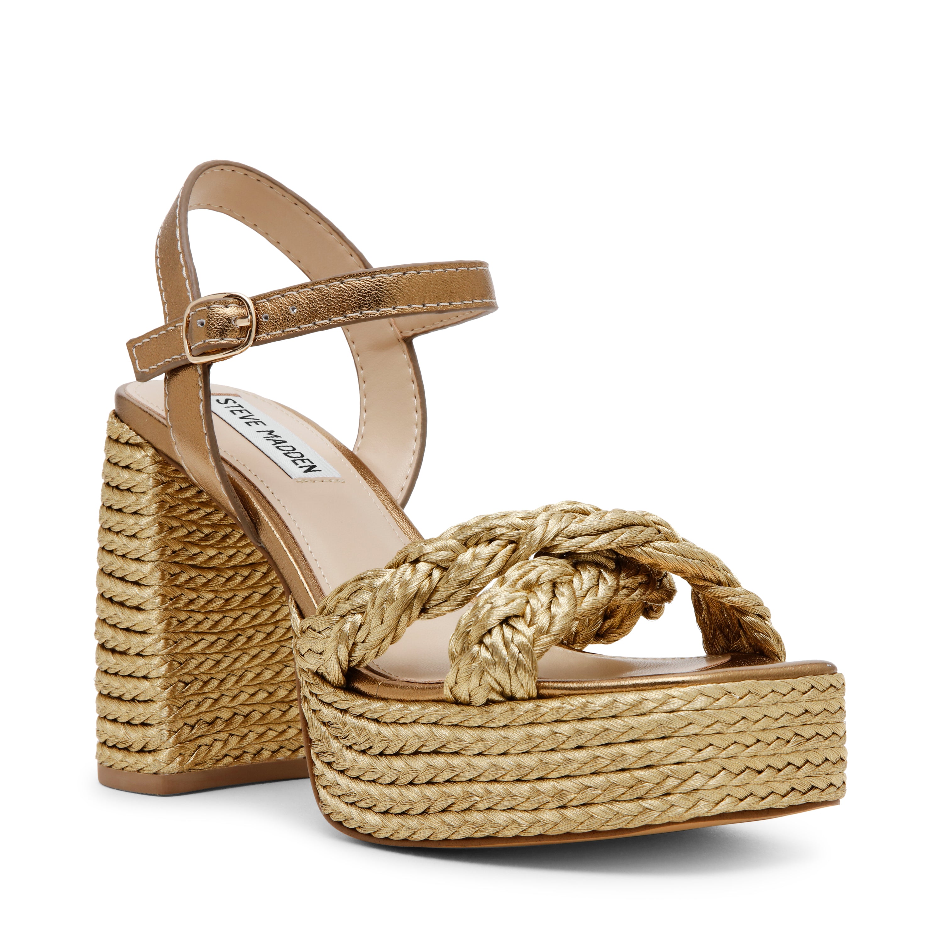 Sandalias De Tacón Mansion Dorados