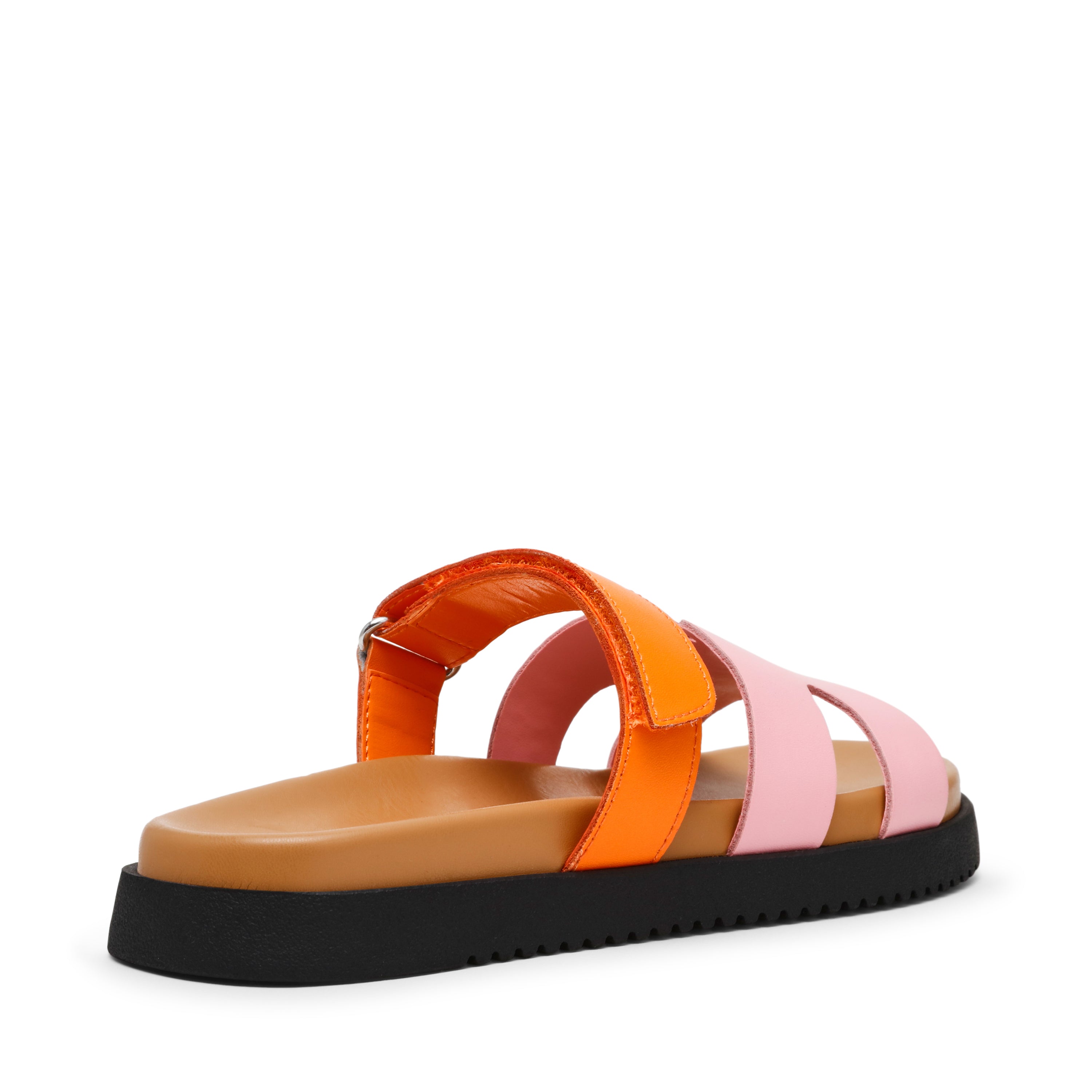 Sandalias Planas Missile Naranjadas Con Rosa