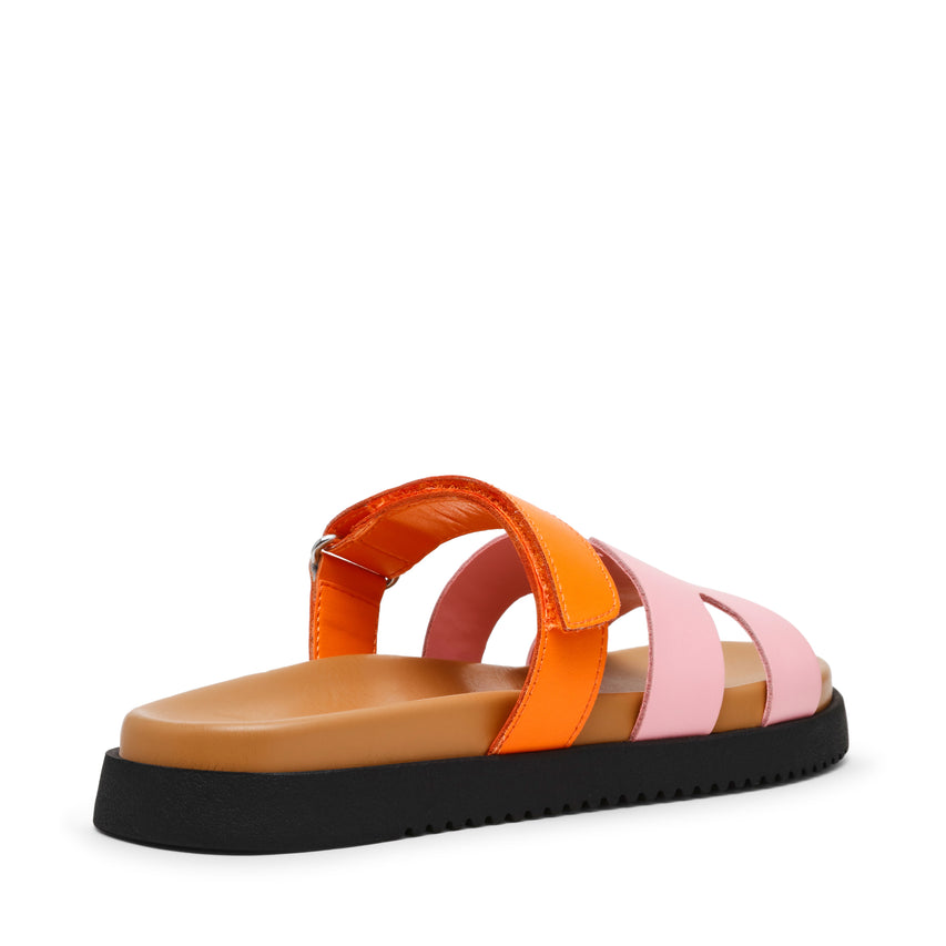 Sandalias Planas Missile Naranjadas Con Rosa