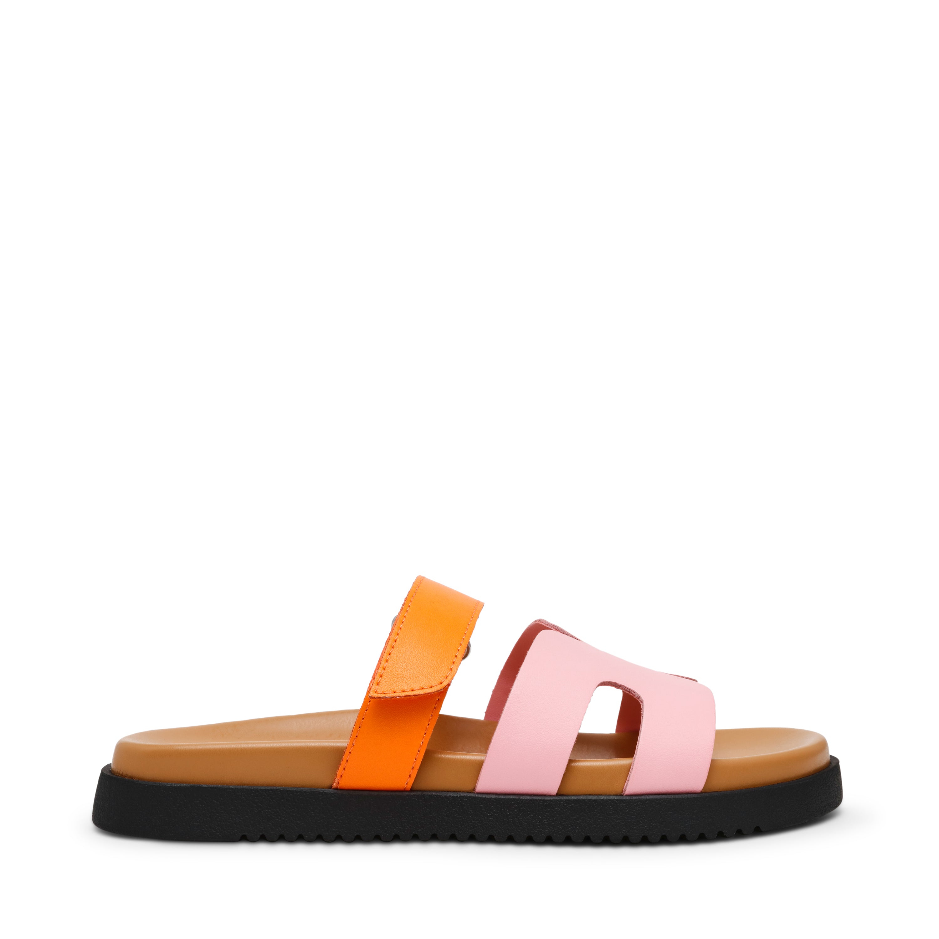 Sandalias Planas Missile Naranjadas Con Rosa