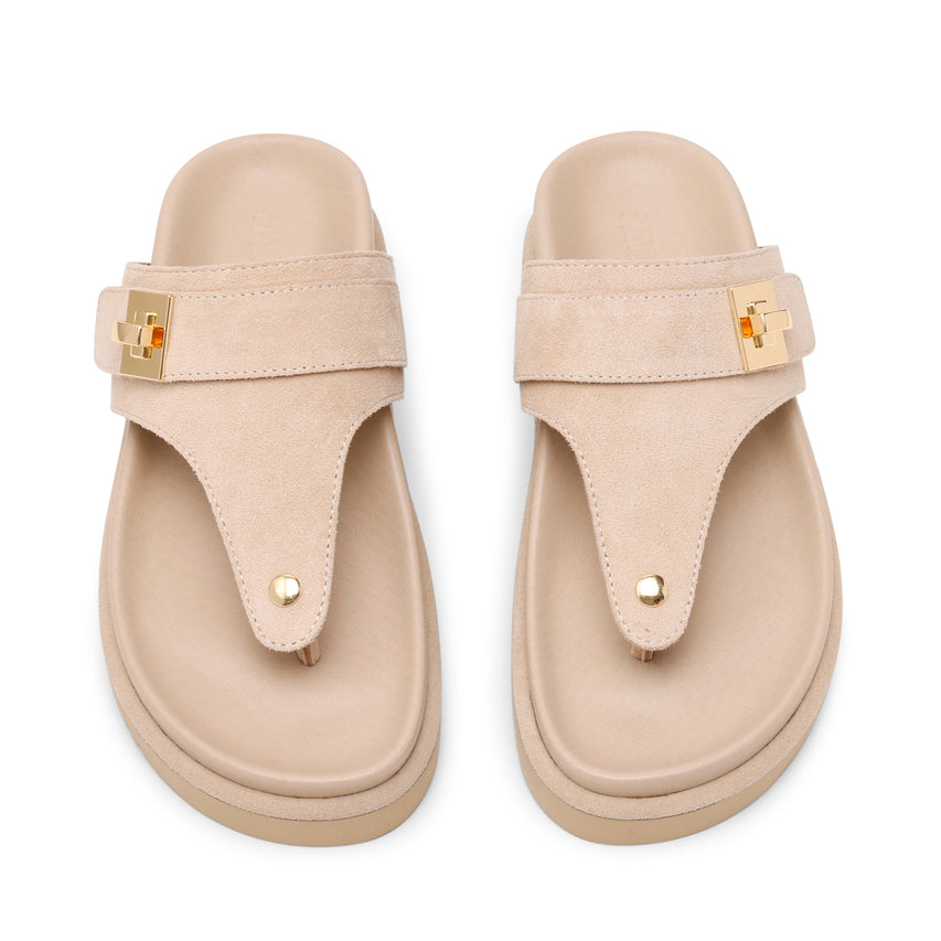 Sandalias planas Thona Beige