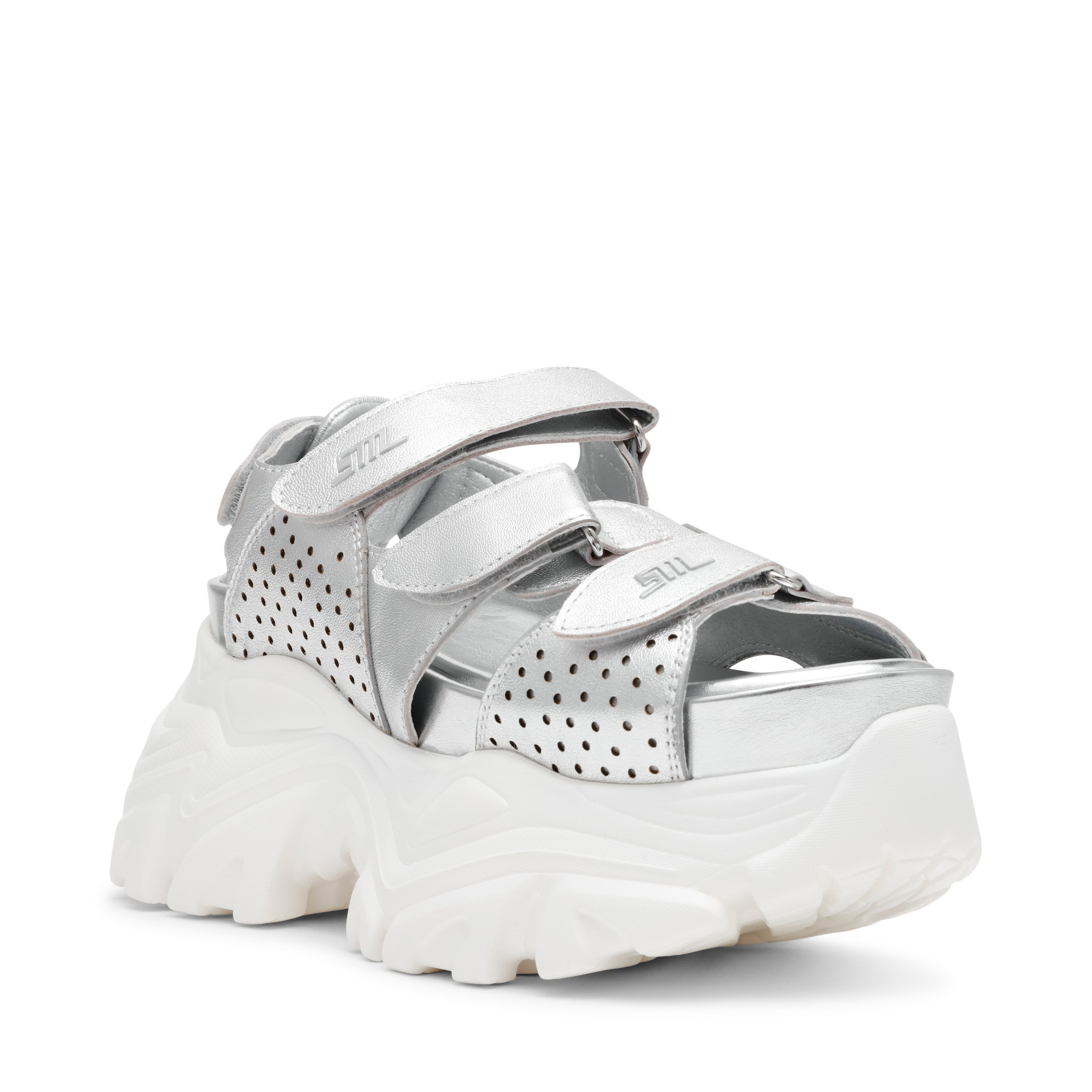 Sandalias De Plataforma Vamoose Plateadas